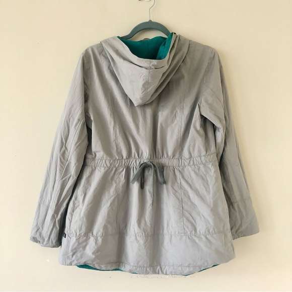 PrAna Gray and Teal Abby Lightweight Hooded Windbreaker Rain Jacket Size Medium - Picture 13 of 15